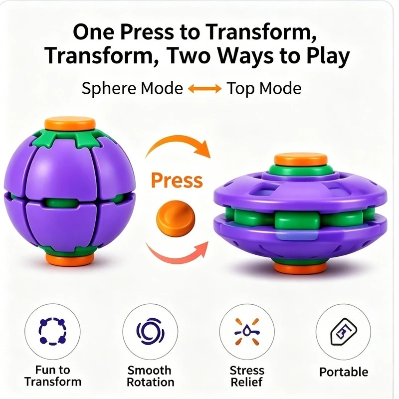 1PCS Transforming Fidget Spinn - Party Games For Adults And Kids review and price